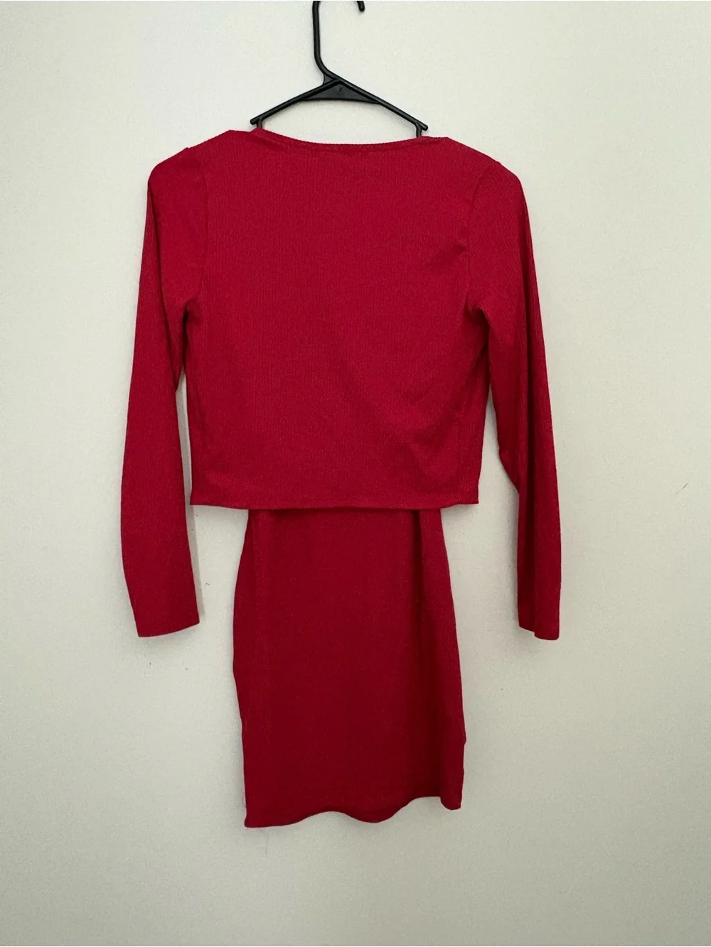 Classic Red Ribbed Camisole Dress